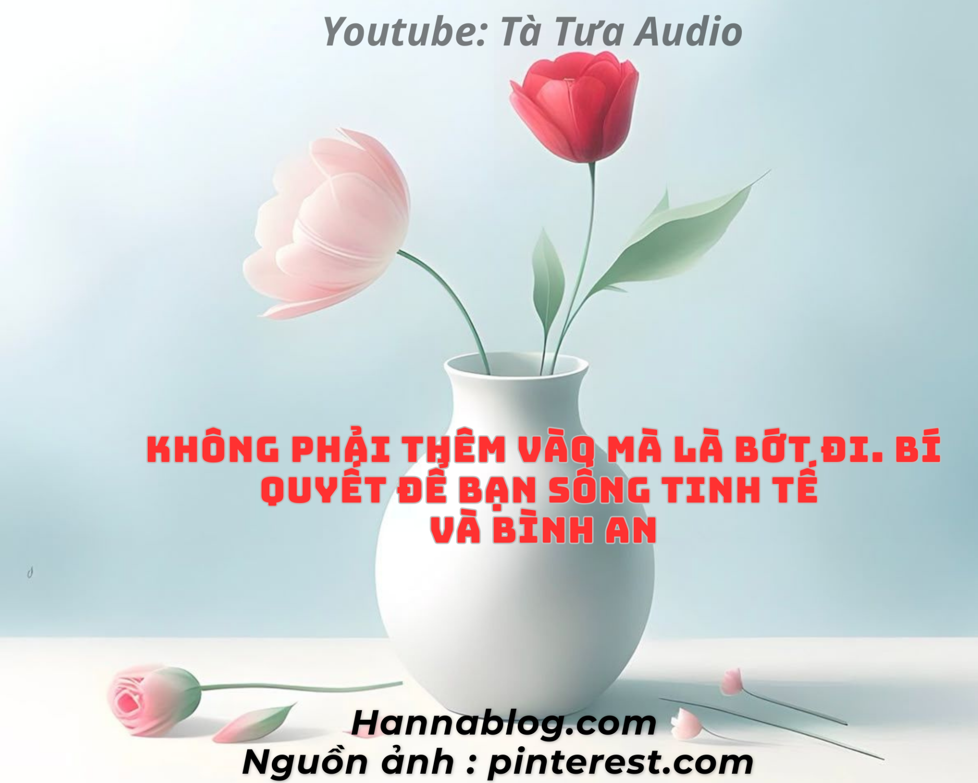 Không phải thêm vào mà là bớt đi. Bí quyết để bạn sống tinh tế và bình an hannablog.com
